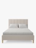 Koti Home Avon Upholstered Bed Frame, King Size, Classic Linen Look Beige