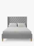 Koti Home Astley Upholstered Bed Frame, King Size, Classic Linen Look Mid-grey
