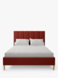 Koti Home Avon Upholstered Bed Frame, Double, Luxe Velvet Rust