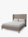 Koti Home Astley Upholstered Bed Frame, Double, Luxe Velvet Mink