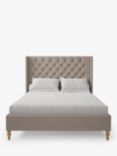 Koti Home Astley Upholstered Bed Frame, Double, Luxe Velvet Mink