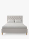 Koti Home Eden Upholstered Bed Frame, King Size, Luxe Velvet Silver
