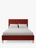Koti Home Eden Upholstered Bed Frame, Super King Size, Luxe Velvet Rust