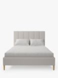 Koti Home Avon Upholstered Bed Frame, King Size, Luxe Velvet Silver