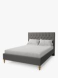 Koti Home Eden Upholstered Bed Frame, Double, Luxe Velvet Steel