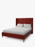 Koti Home Astley Upholstered Bed Frame, King Size, Luxe Velvet Rust