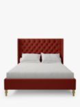Koti Home Astley Upholstered Bed Frame, King Size, Luxe Velvet Rust