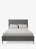 Koti Home Dee Upholstered Bed Frame, Double, Luxe Velvet Steel