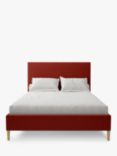 Koti Home Dee Upholstered Bed Frame, King Size, Luxe Velvet Rust