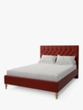 Koti Home Eden Upholstered Bed Frame, King Size, Luxe Velvet Rust