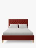Koti Home Eden Upholstered Bed Frame, King Size, Luxe Velvet Rust