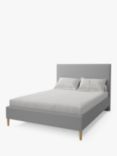 Koti Home Dee Upholstered Bed Frame, King Size, Classic Linen Look Mid Grey