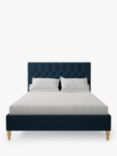 Koti Home Eden Upholstered Bed Frame, Super King Size, Vintage Velvet Petrol