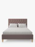 Koti Home Eden Upholstered Bed Frame, King Size, Vintage Velvet Heather