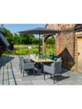LG Outdoor Stockholm 6-Seater Garden Dining Table & Chairs with Parasol, Grey