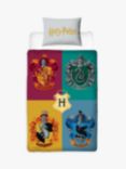 Harry Potter Reversible Pure Cotton Duvet Cover and Pillowcase Set, Single, Multi