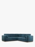 John Lewis + Swoon Rubik 5+ Seater Corner Sofa, Lake Blue Velvet