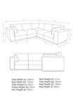 John Lewis + Swoon Rubik 5+ Seater Corner Sofa, Lake Blue Velvet