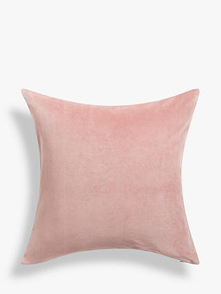 John Lewis & Partners Cotton Velvet Cushion, Pink