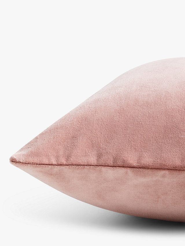 John Lewis Cotton Velvet Cushion, Pink