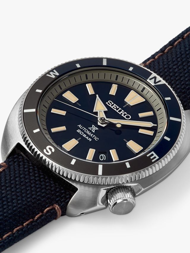 Seiko SRPG15K1 Men's Prospex Automatic Date Fabric Strap Watch, Navy