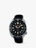 Seiko SRPG17K1 Men's Prospex Automatic Date Leather Strap Watch, Black