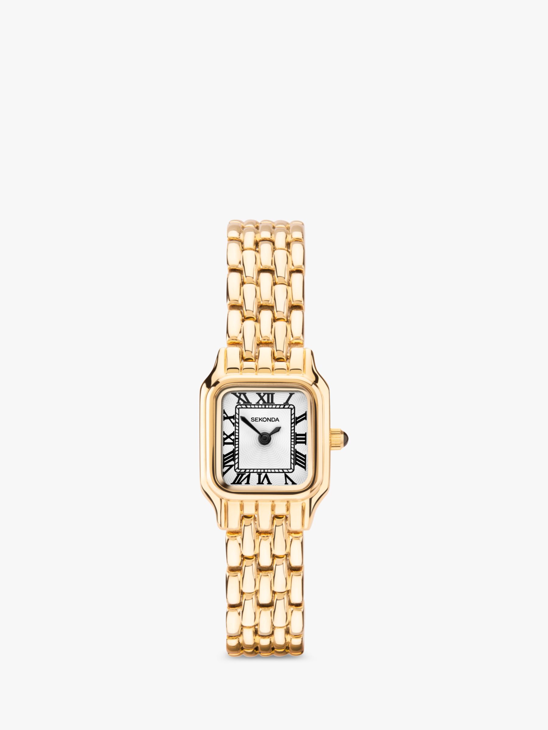 Sekonda Women's Octagonal Bracelet Strap Watch, Gold/White 40144.27 at ...