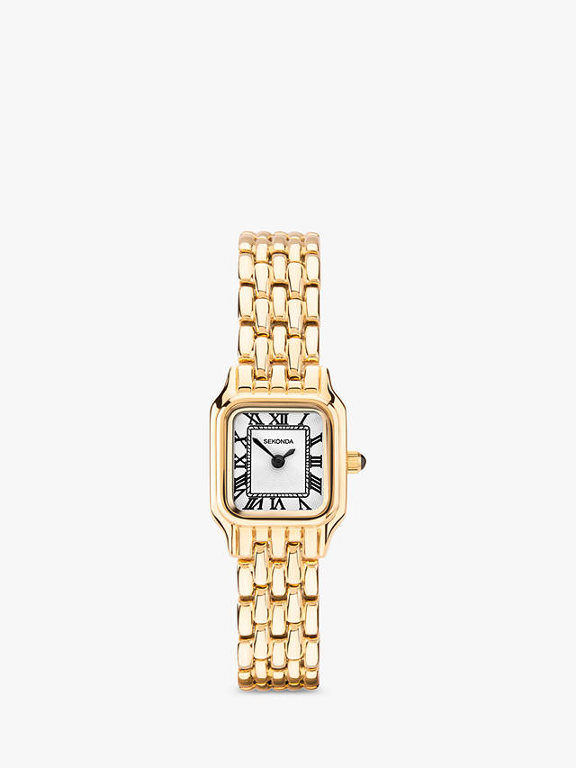 Sekonda Women's Octagonal Bracelet Strap Watch, Gold/White 40144.27 