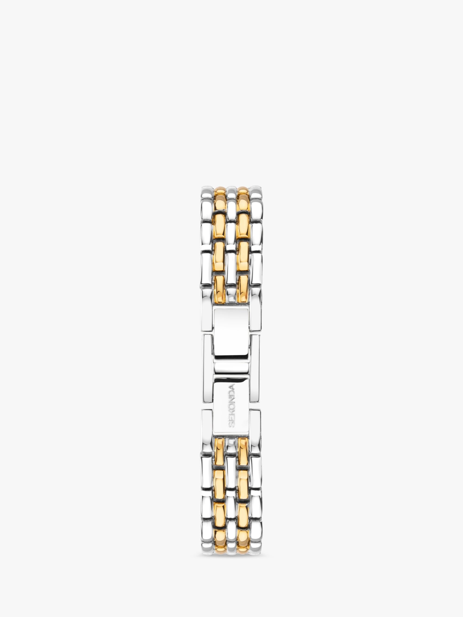 Sekonda Women's Octagonal Bracelet Strap Watch, Silver/Gold 40125.27 at ...