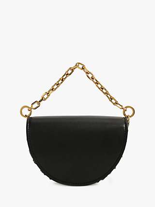 CHARLES & KEITH Chain Handle Faux Leather Half Moon Bag