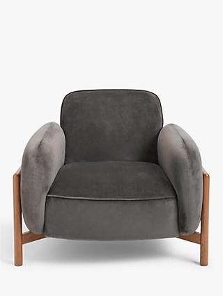 Embrace Range, John Lewis & Partners Embrace Armchair, Light Leg, Grey Velvet