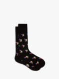 Paul Smith Cotton Blend Zebra Socks, One Size, Black/Multi