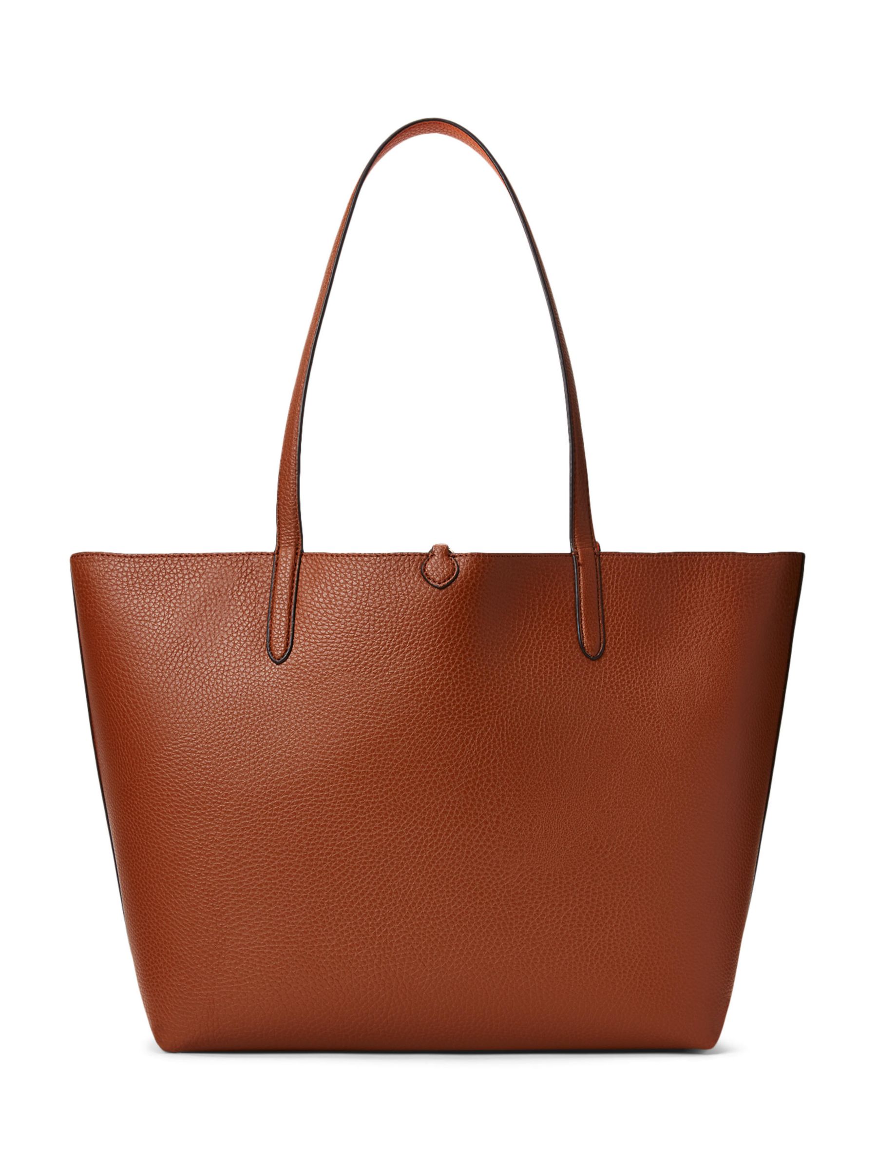 Lauren Ralph Lauren Reversible Tote Bag, Lauren Tan/Orange at John Lewis &  Partners