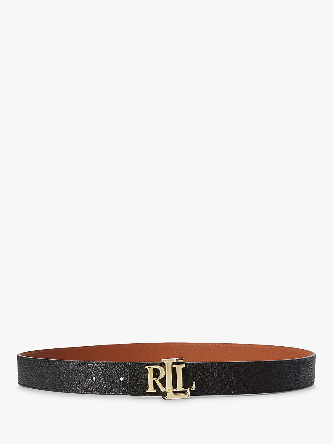 Buy Ralph Lauren Casual Leather Dress Belt, Black/Tan Online at johnlewis.com