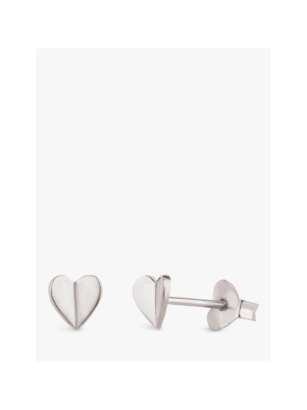 Dinny Hall Bijou Folded Heart Stud Earrings, Silver