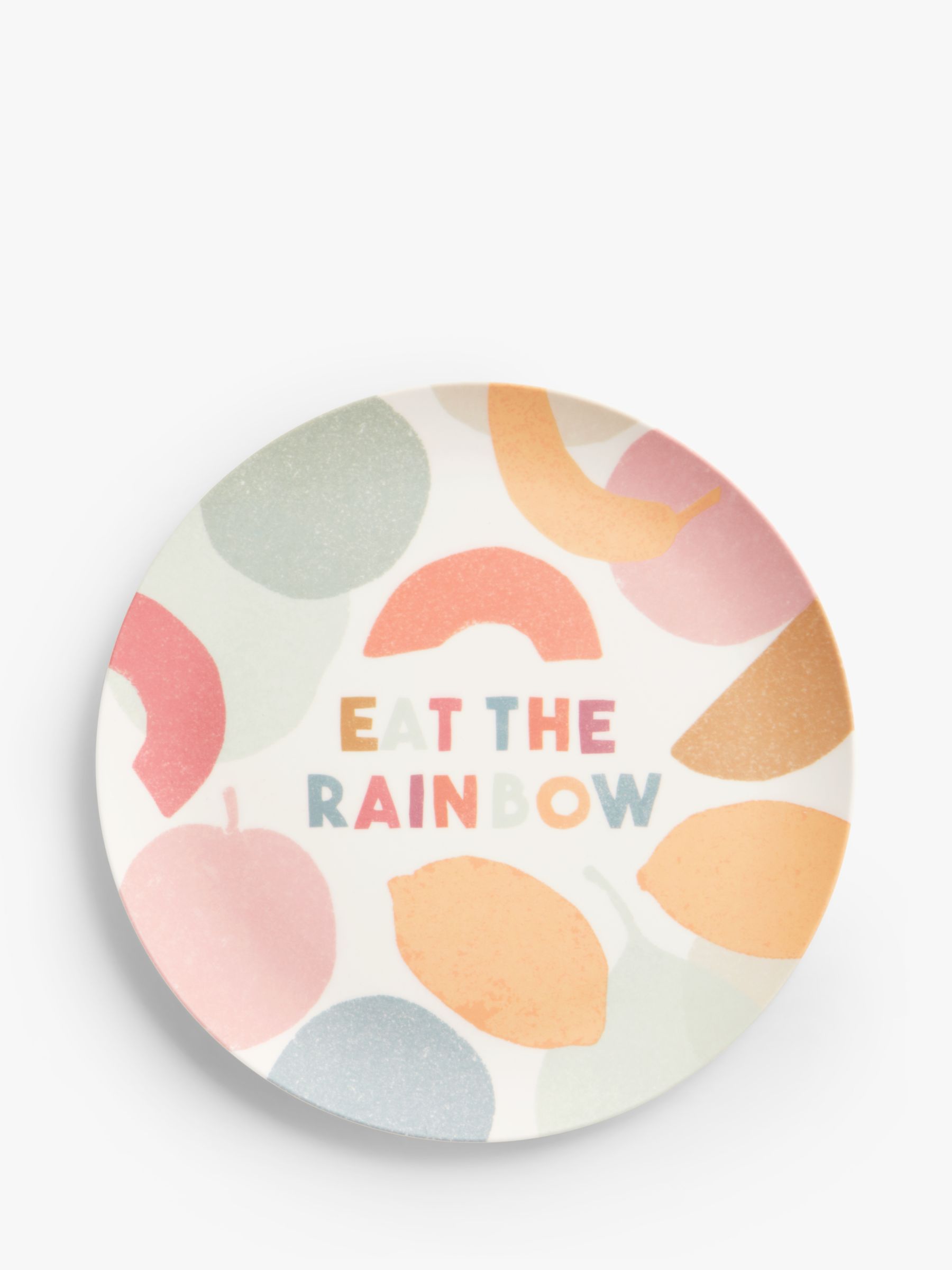 John Lewis ANYDAY Melamine 'Eat The Rainbow' Dinner Plate, 25.5cm, Multi