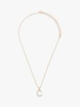 John Lewis & Partners Diamante Alphabet Short Pendant Necklace, Gold