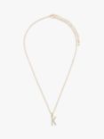 John Lewis & Partners Diamante Alphabet Short Pendant Necklace, Gold