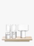 LSA International Vodka Glasses and Ash Wood Serving Set, Clear/Natural