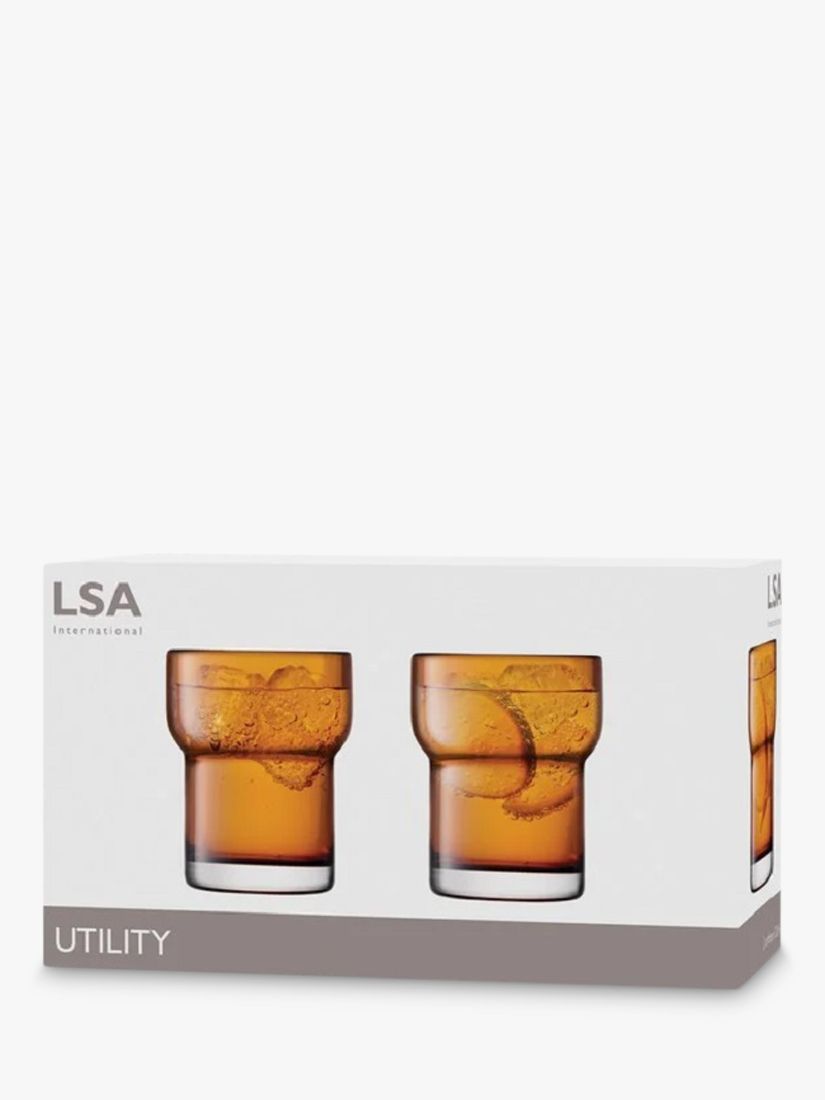 LSA International Utility Amber Tumblers Set of 2