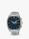 Lorus RM305HX9 Men's Sports Chronograph Date Bracelet Strap Watch, Silver/Black