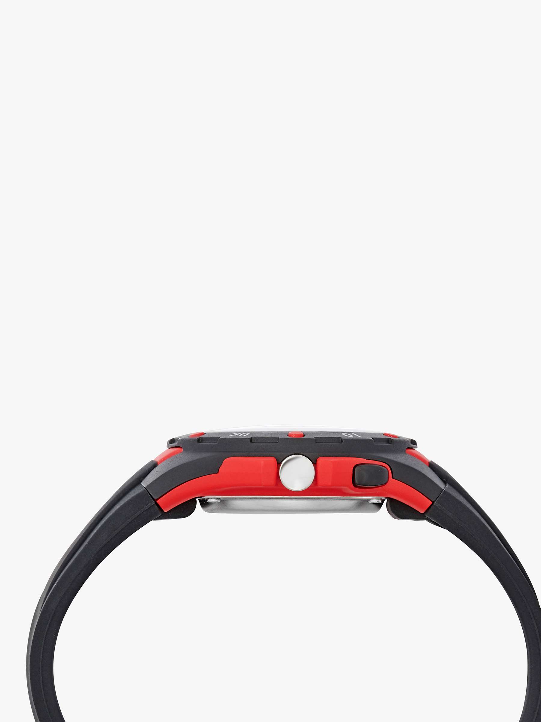 Buy Lorus R2377NX9 Unisex Silicone Strap Watch, Black/Red/White Online at johnlewis.com