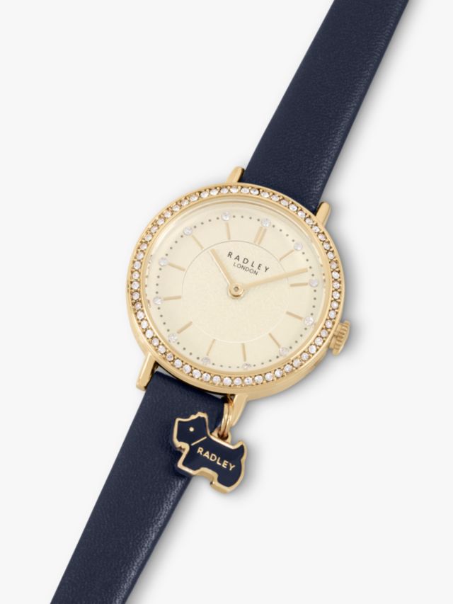 Radley Women s Etched Dial Leather Strap Watch RY21294 Ink Blue