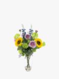 Floralsilk Artificial Sunflower Mix in Glass Vase