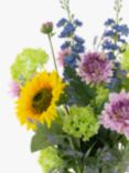 Floralsilk Artificial Sunflower Mix in Glass Vase