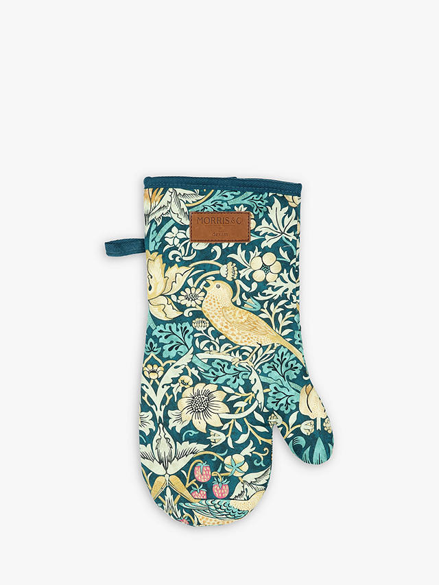 Morris & Co. Strawberry Thief Oven Mitt, Teal