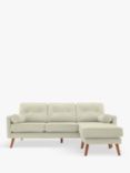 G Plan Vintage The Sixty Five RHF Large 3 Seater Chaise End Leather Sofa, Cambridge Chalk
