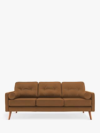 The Sixty Five Range, G Plan Vintage The Sixty Five Large 3 Seater Leather Sofa, Cambridge Tan