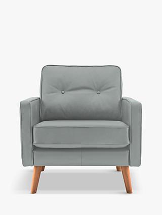 The Sixty Five Range, G Plan Vintage The Sixty Five Leather Armchair, Cambridge Grey