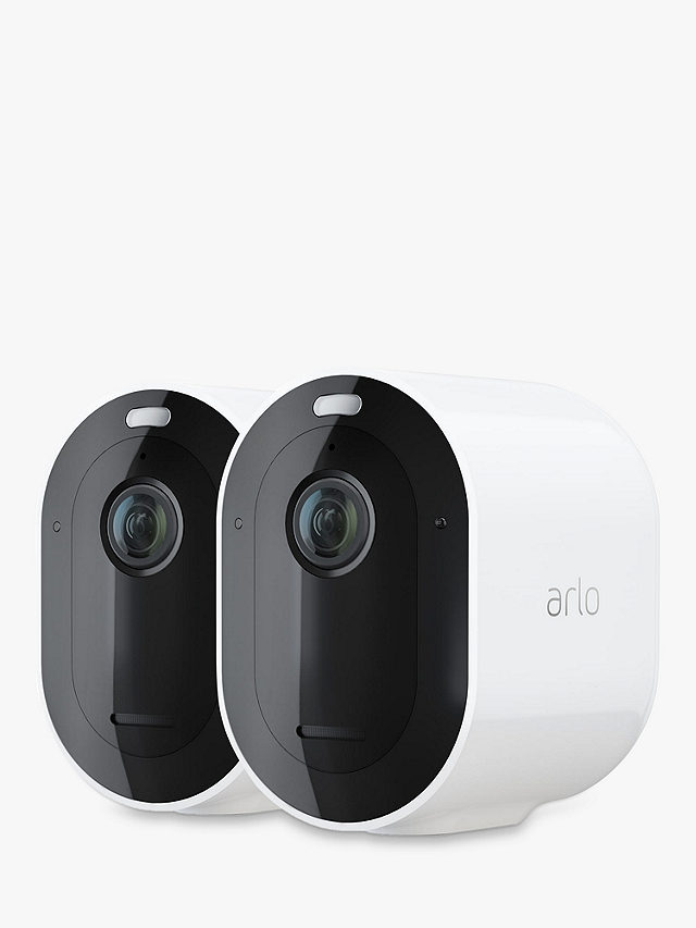 Arlo Pro 4 Wireless Smart Security System with Two 2K HDR Indoor or Outdoor Cameras, White